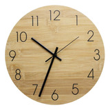 Reloj Pared Diámetro 30 Cms Madera Bambu V.crespo