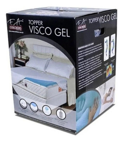 Pillow Top Topper Viscogel F.a Casal 138x188x4cm