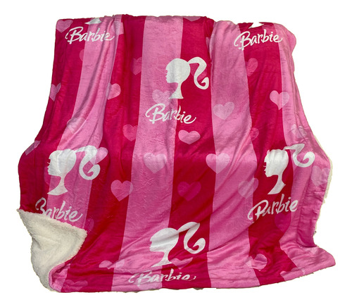 Cobija Barbie Rosa 160x180cm Con Ovejero