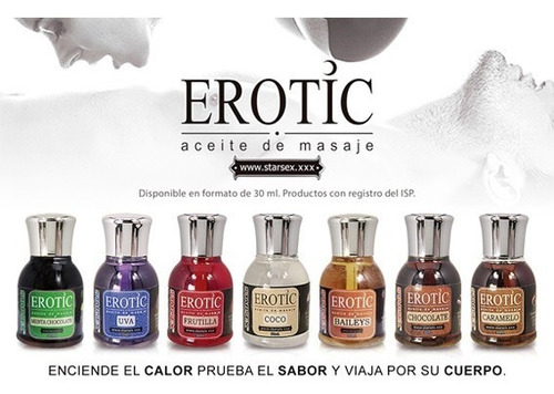 Pack 4 Aceites De Masaje Triple Efecto Calor + Aroma + Sabor