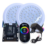 Kit 02 Led 27w Rgb P/ Piscina + Touch + Fonte Pt + Rosca 1/2