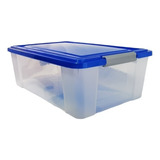 Caja Organizadora Plástica 20 Lts Transparente Con Tapa