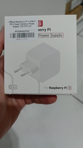 Sh - Fonte Oficial Para Raspberry Pi5 Pi 5 Plug Eu White