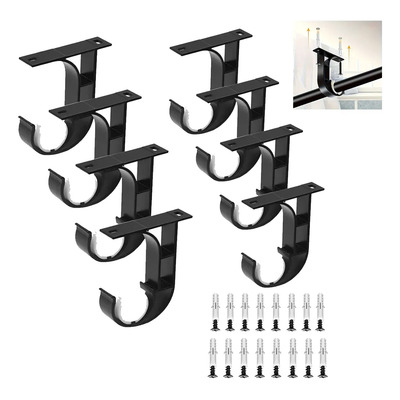 Soporte Cortinero De Gancho De Pared Ajustable 8 Piezas