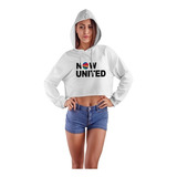 Cropped Now United Moletom Blusa Casaco Feminino -branco