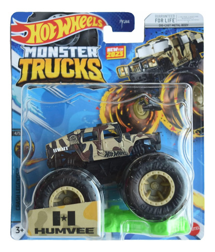 Hot Wheels Monster Trucks Humvee, Crash Legends 2023 Connect