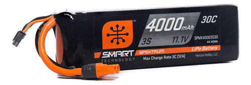 Spektrum 11.1v 4000mah 3s 30c Smart Lipo Bateria: Ic3, Spmx4