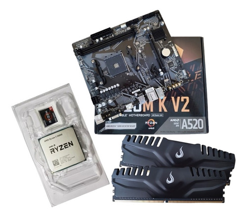 Kit Amd Placa Mãe Gigabyte A520+ryzen 5 5600g+16gb Ddr4 