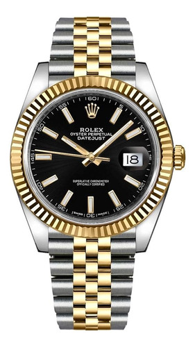 Reloj Rolex Datejust Plata & Oro - Combinado - Fondo Negro