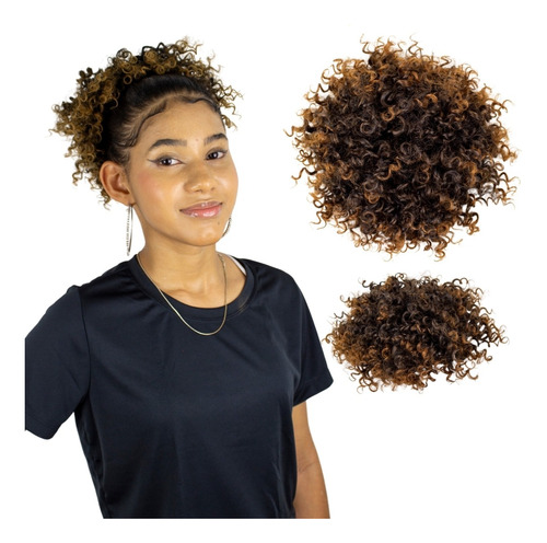 Aplique Coque Afro Puff - 120g/30cm - Textura Natural Weng