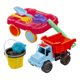 Set De Playa Camion Volcador Y Carrito Infantil Balde Pala