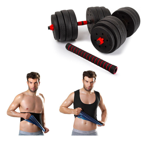 Combo: Mancuernas 40kg + Cinturilla + Chaleco Osmotex Hombre