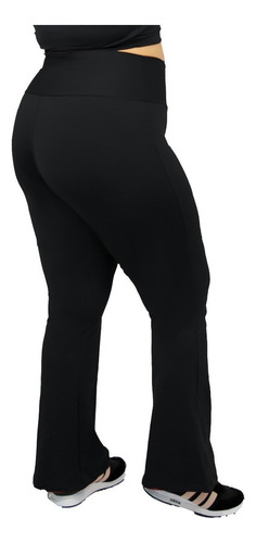 Calça Plus Size Preta Tecido Grosso Suplex Premium Bailarina