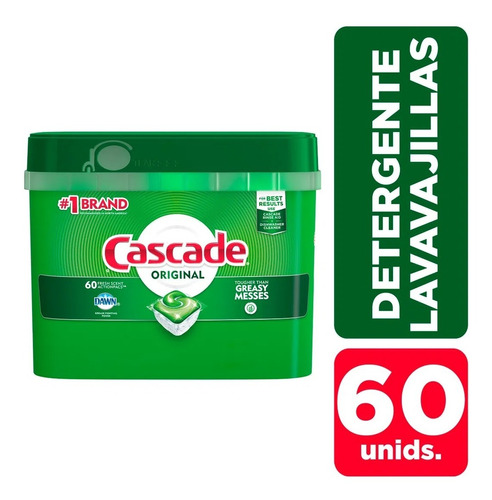 Detergente Lavavajillas Cascade 60 Caps Tabletas Pastillas