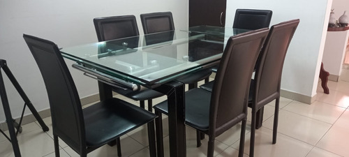 Comedor En Vidrio De 6 Puestos Expandible A 10 Puestos