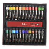 Kit 24 Pinturas Acrílicas Colores Acrílicos 12ml For Lienzo