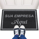 Tapete Capacho 160x60 Personalizado Empresa Comércio Logo Comprimento 160 Cm Cor Preto Desenho Do Tecido Trama Vinílica 13mm Emborrachado Antiderrapante Largura 60 Cm