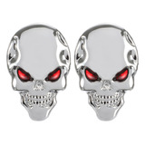 2 Calcomanías De Metal 3d Con Logotipo De Calavera De Esquel