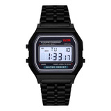 Reloj Digital Vintage Acero Cuadrado Clasico