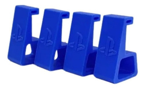 Kit Suporte Horizontal Ps4 Slim Base Apoio Latera Pé Pezinho Cor Azul