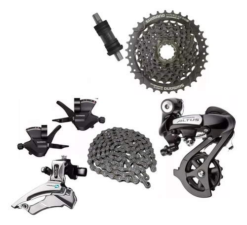 Grupo Kit Relação Shimano 3x8v 24v Altus Index K7 11/34d 