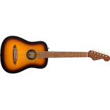 Guitarra Fender Acustica Redondo Mini Con Funda 3/4 Sunburst