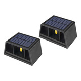 Pack 2 Aplique Luz Cálida Solar P/exterior Foco Doble