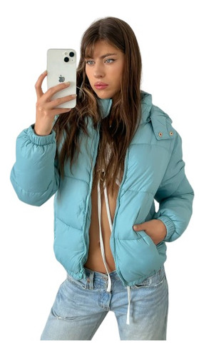 Campera Dama Puffer Mujer Metalizada Impermeable Premium !!