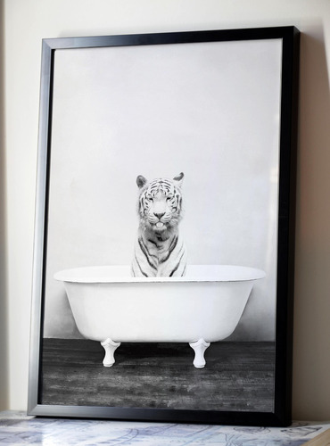 Cuadro Moderno Para Decorar Tus Baños Con Marco - Animales