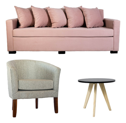 Juego De Sofa Completo 4 Cuerpos Moderno + Mesa Ratona