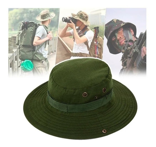 Sombrero Militar Camping Pava Unisex Gorro Safari Pesca 