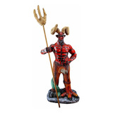 Figura Diablo Rojo Pata De Cabra Lucifer 58 Cm Resina 