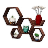 Conjunto De Estantes Flotantes Hexagonales Sweetset