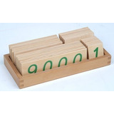 Montessori Grande Tarjetas De Madera Con La Caja Número (1-9