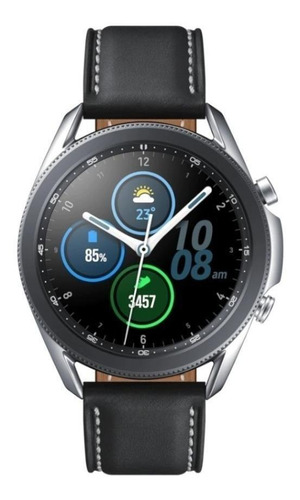 Samsung Galaxy Watch3 1.4  Con Red Móvil Caja 45mm De  Acero Inoxidable  Mystic Silver, Malla  Black De  Cuero Sm-r845f