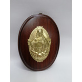 Cuadro Medallon Sagrado Corazón Antiguo Bronce Alto Relieve