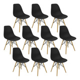 Kit 10 Cadeira Charles Eames Eiffel Wood Design Varias Cores