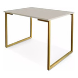 Mesa Para Computador Modelo Industrial Dourado 120x60