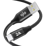 Gio Cable De Carga Y Datos 2a Usb A Tipo C Nylon 1,5m Color Negro