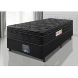 Cama Inbox Ortopédico Black Solteiro Colchão 88x188x67 One Face Espuma D33 Preto