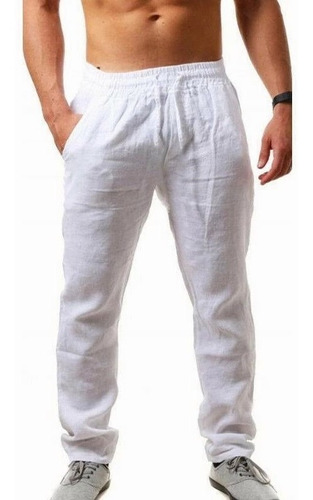 Pantalón De Algodón Y Lino Para Hombre, Playa, Descanso,yoga