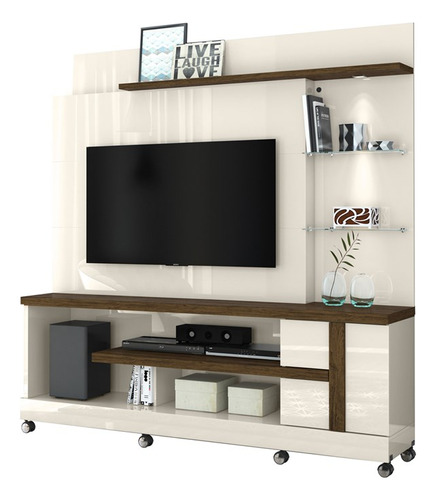 Estante Home Para Tv 55 Pol Com Rodizios 9411 Off White Sava