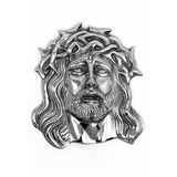 Divino Rostro De Jesús 26 X 22 Cm Colgar Pared Pewter