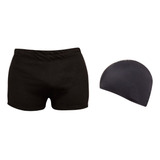 Short Natacion Hombre Resistente Cloro Repele Agua Y Gorro