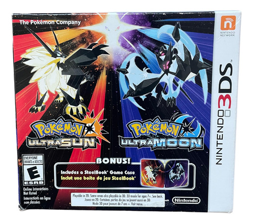 Steelbook  3ds Pokémon Ultra Sun Moon Não Acompanha Os Jogos