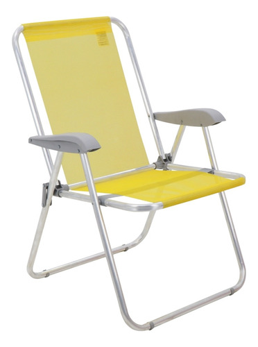 Cadeira De Praia Piscina Lazer Master Resistente Tramontina Cor Amarelo
