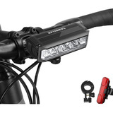 Luz Ipx5 Usb Para Bicicleta De 2000 Lúmenes Con Luz Trasera