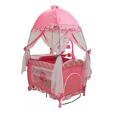 Starkids Cuna Corral Draco Con Toldo Color Rosa Claro