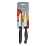 Juego Cuchillos Victorinox Verdura Hoja 10 Cm - Electromundo Color Negro