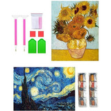 2 Pieces Diamond Painting For Adults Art Jewelry Vangogh